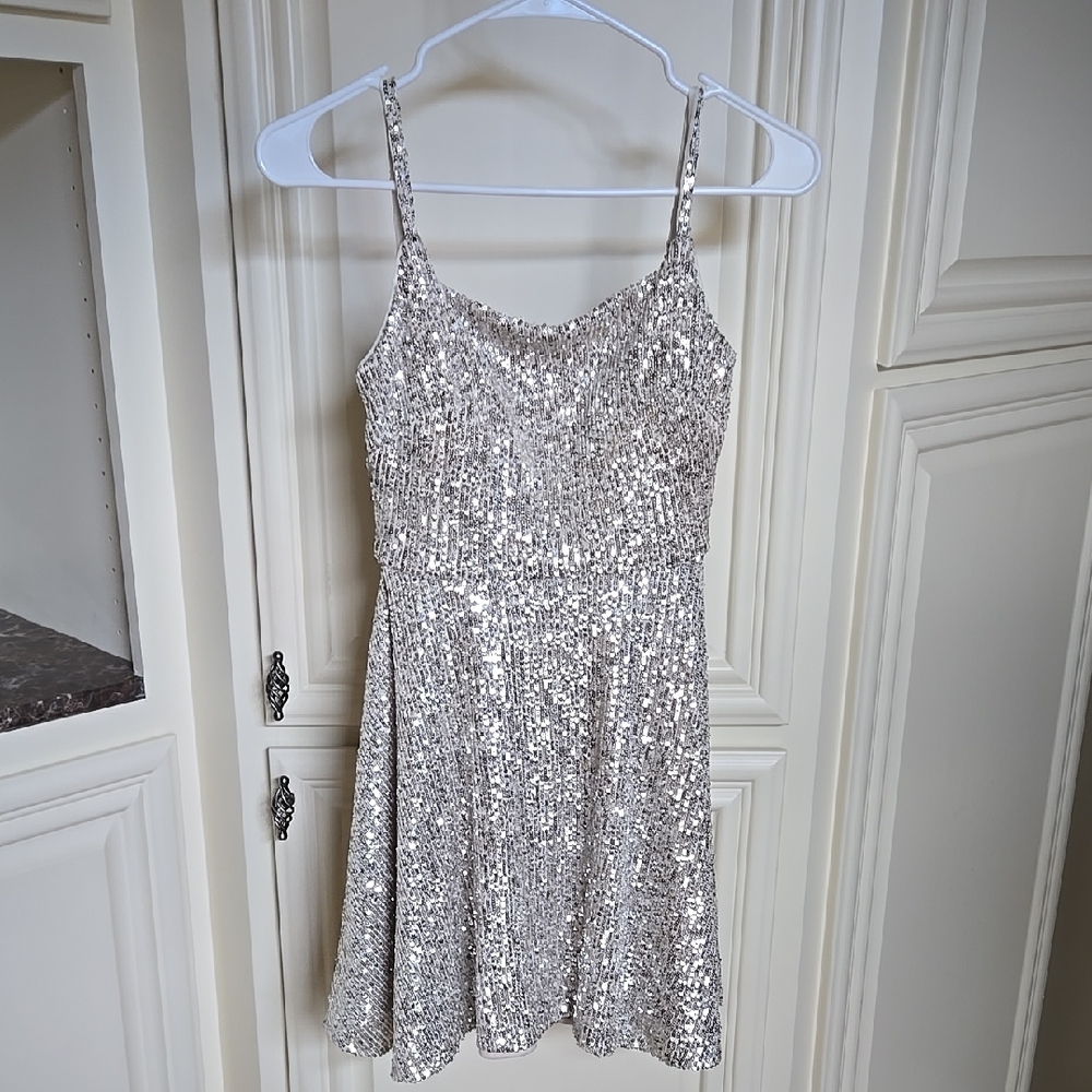 Morgan & Co. Silver Sequin Gown